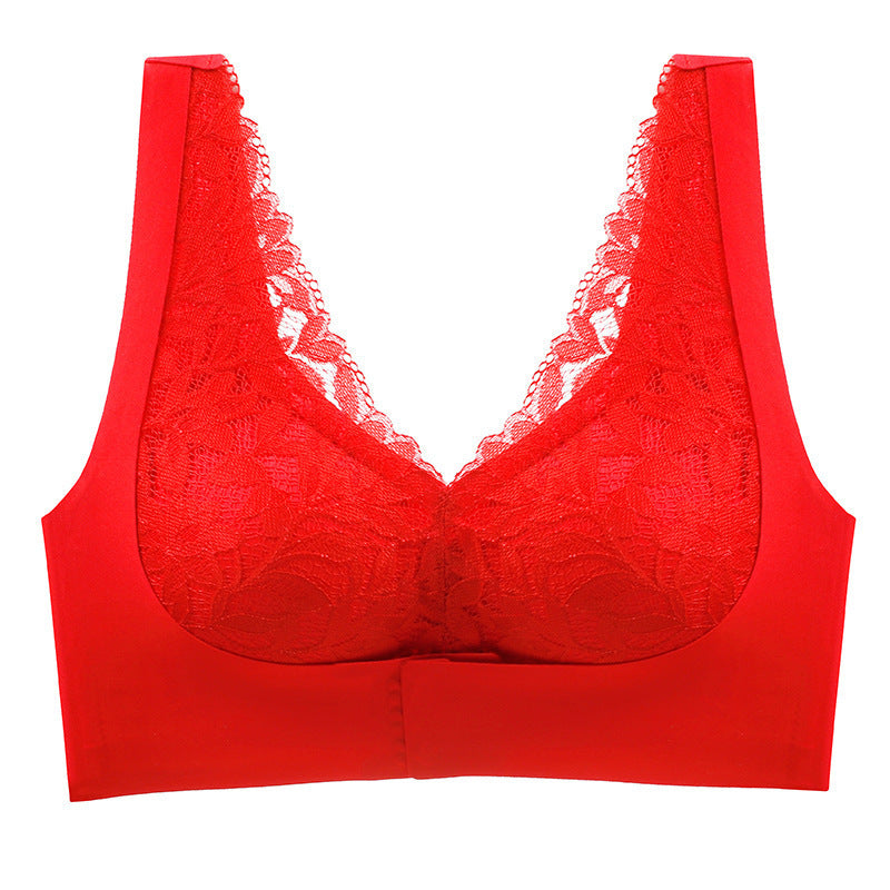 Front Closure Fashionable Lace Bra Ladies Sexy Push Up Bra Laser Cut Adjustable Corrector Bralette