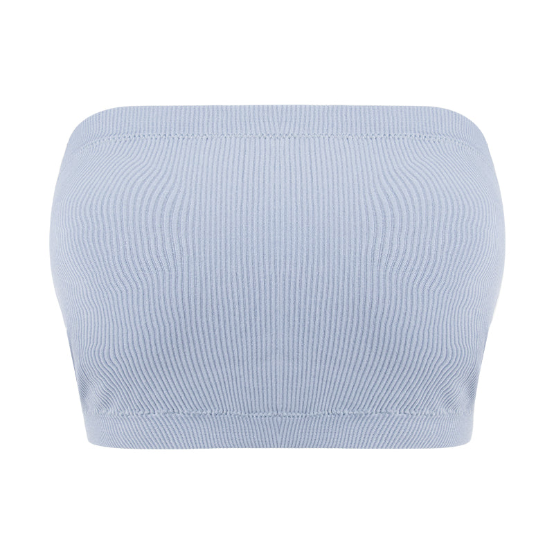 High Quality Women's Seamless Bandeau Crop Tube Top Bra Wire-Free Soft Strapless Padded Bra