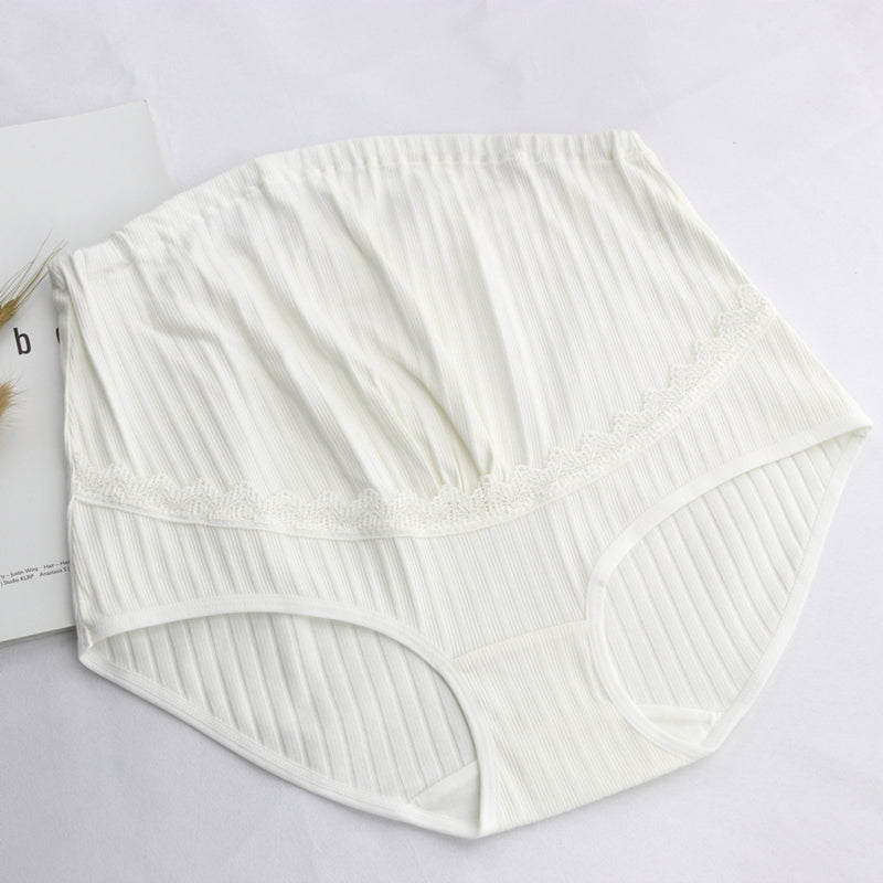 Breathable adjustable high waist pregnancy panties cotton ribbed pregnant briefs over the bump plus size maternity panties