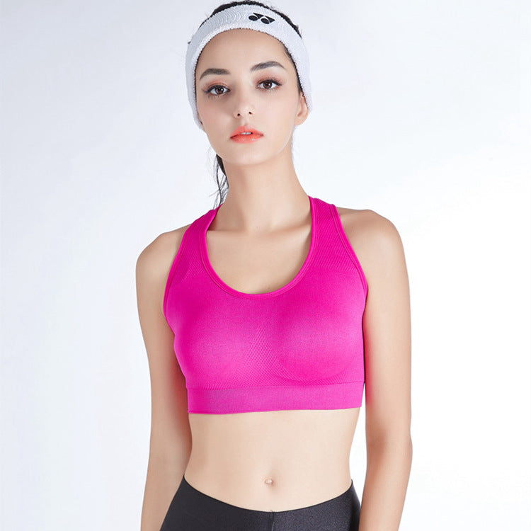 OEM Customized LOGO Gym Fitness Bras Seamless Removable Padded Women High Elastic Sports Yoga Bra