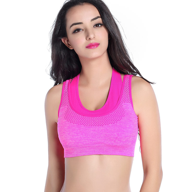 OEM Customized Adult Fitness Yoga Bra Push Up Removable Padded Halter Ladies Seamless Sports Bra Top