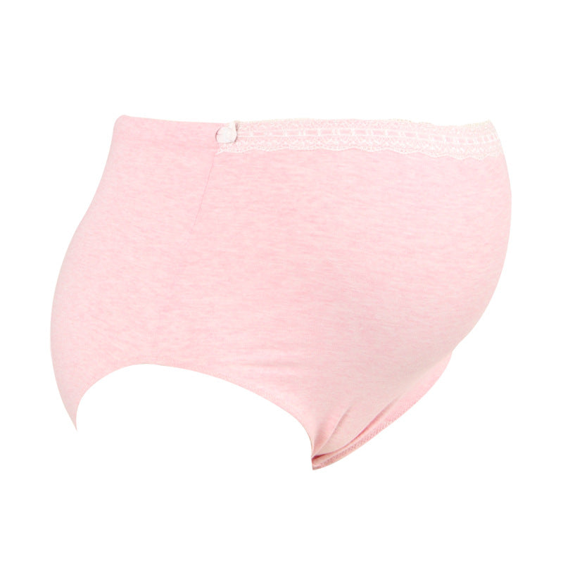 Plus Size Adjustable High Waist Pregnancy Panties Cotton Lace Pregnant Briefs Over the Bump Breathable Maternity Panties