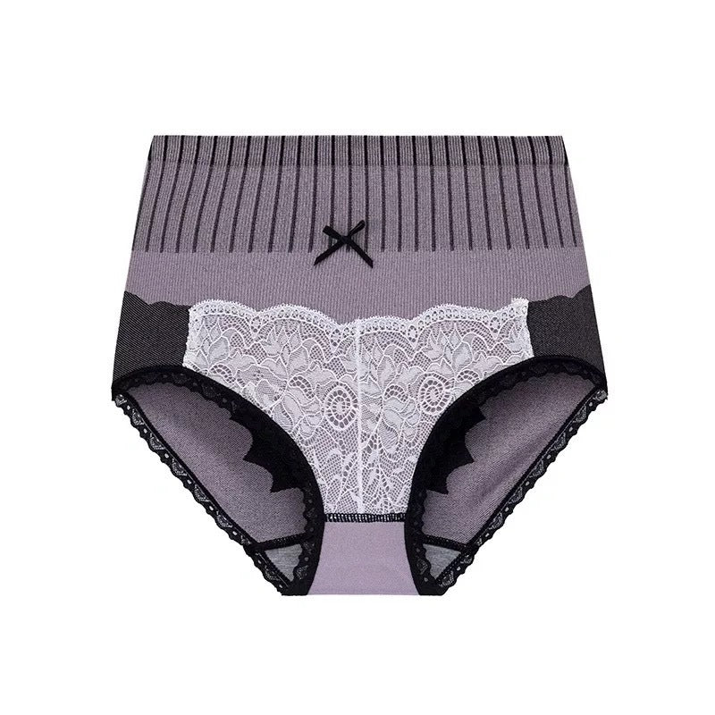 Graphene Women's Lace Briefs Seamless High-waist Tummy Control Panties Postpartum Recovery Waist Slimming Underwear