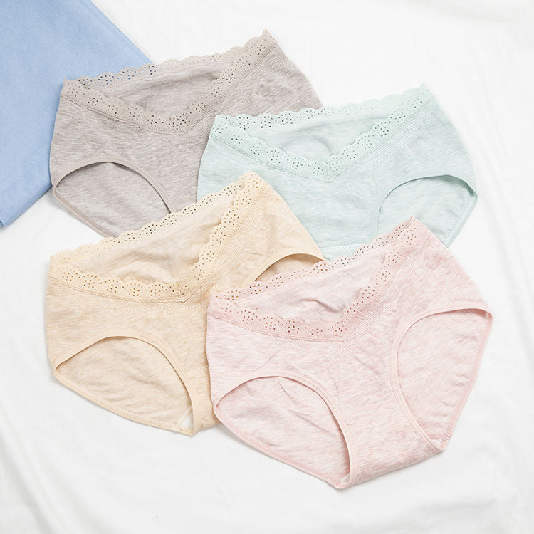 Comfortable cotton seamless lace low waist pregnant women's briefs butt lifter maternity panties