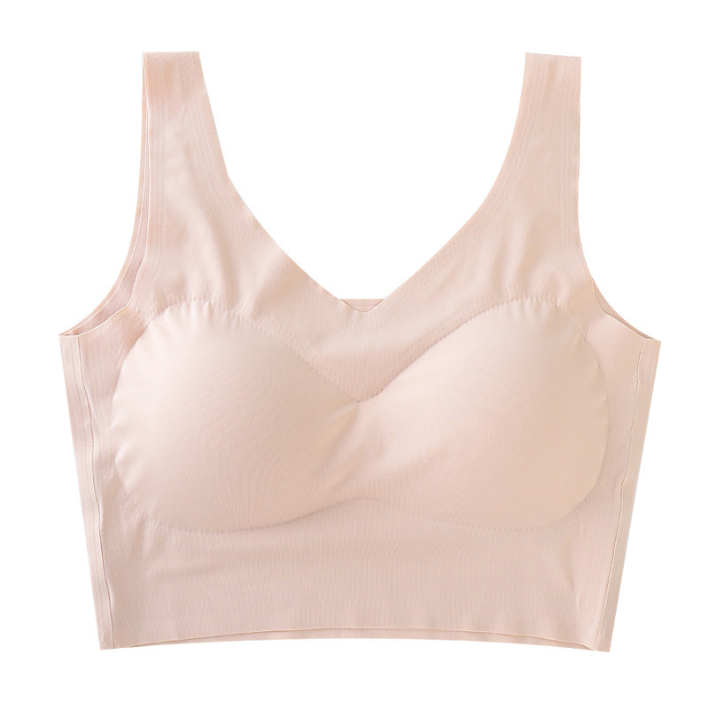 In Stock Comfortable Bralette Wireless Bra Ladies One Piece Padded Bralette Seamless Crop Top Bra For Women