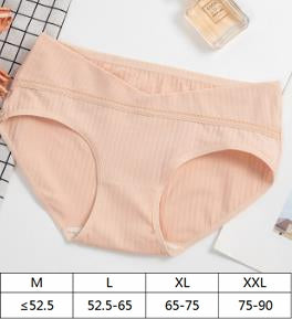 Generic pregnant postpartum women's U shape low waist underwear breathable cotton silk under bump maternity panties