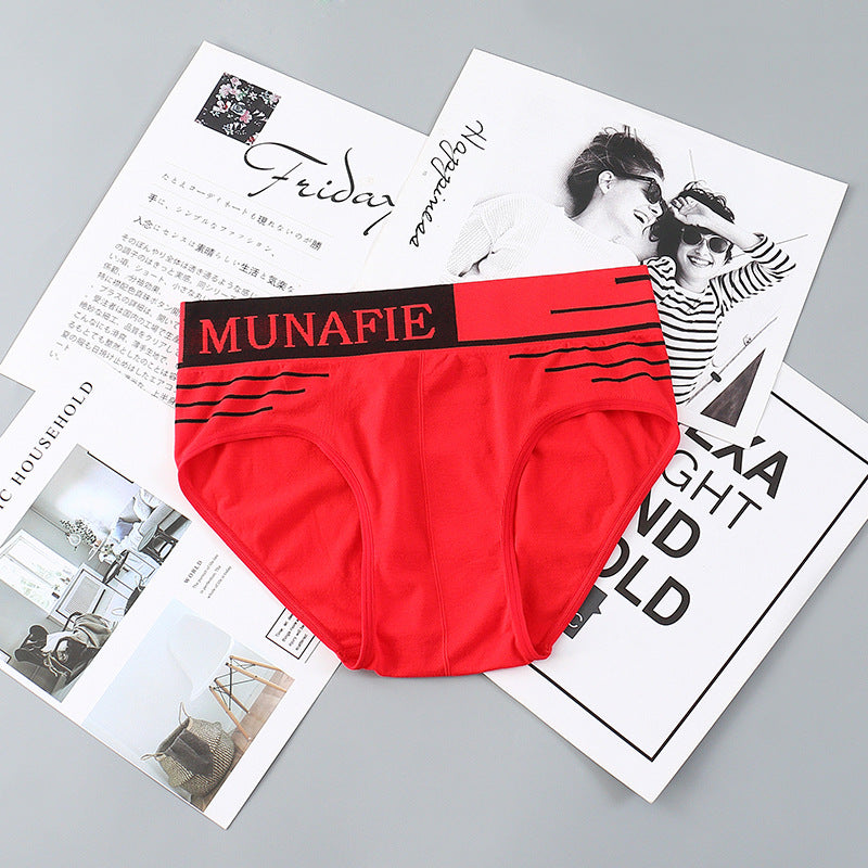 Men Comfortable Underwear Boxer Briefs Men's Bikini Briefs Seamless Letters Print Boxer Shorts Male Mid-waist Panties