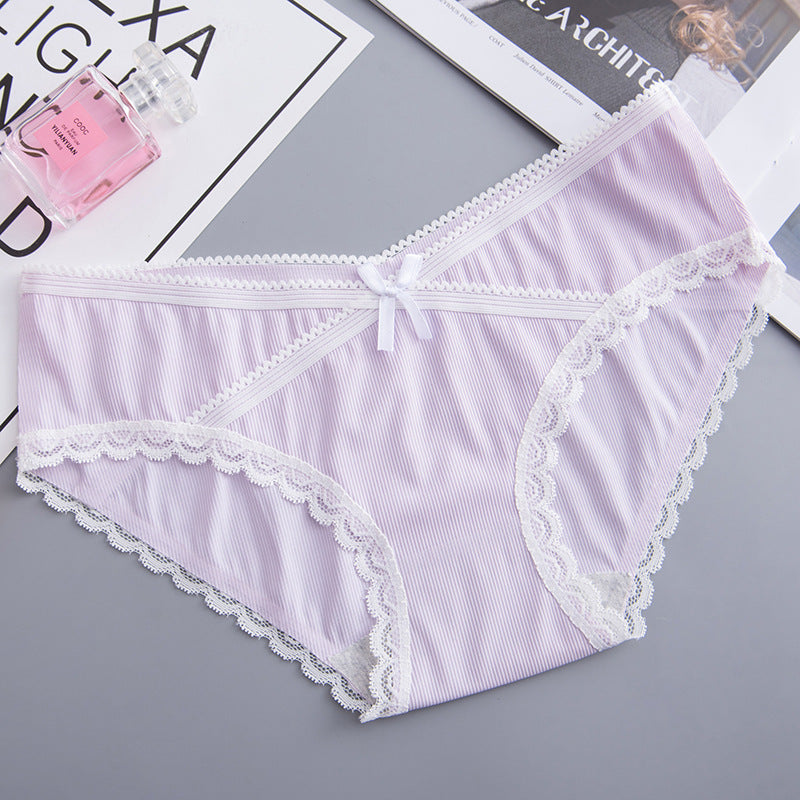 Large Size Maternity Panties Women's Pure Cotton Crotch Low Waist Lace Breathable Pregnancy Postpartum Briefs Underwear