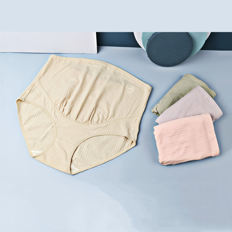 New comfortable high waist belly lift adjustable pregnant women's underwear ribbed cotton plus size maternity panties