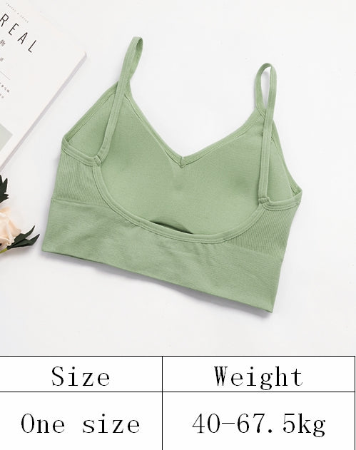 U back Removable padded chest sports Tube Top Wrapped Chest Girl Lady Vest Sexy Seamless Sport Bra