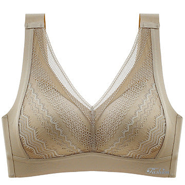 New Lace Vest Push Up Bra One-Piece Solid Color Comfortable Latex Underwear Women's Beauty Back Bras Wireless