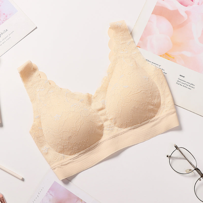 Wholesale Factory Price High Quality Comfortable Lace Bra Women Wireless Natural Latex Cup Vest Bralette Padded