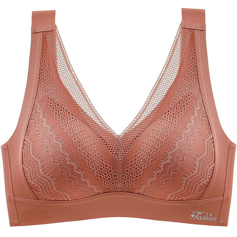 New Lace Vest Push Up Bra One-Piece Solid Color Comfortable Latex Underwear Women's Beauty Back Bras Wireless
