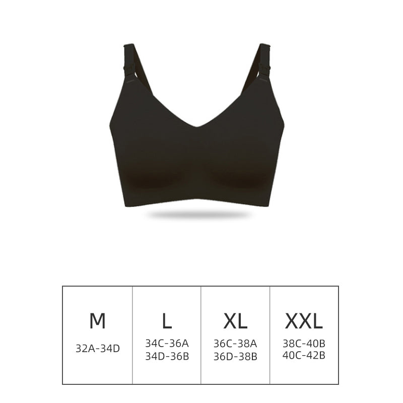 Women's Front Open Comfortable Breastfeeding Nursing Bra Laser Cutting Wire-free Maternity Bra Underwear