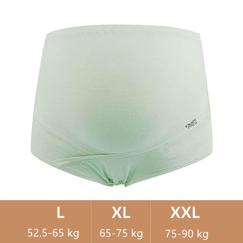 Combed cotton adjustable high waist pregnant women briefs breathable large size belly support maternity panties