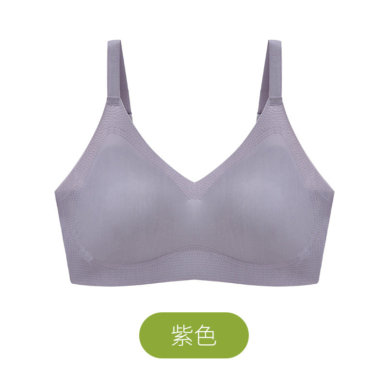 Ice Silk One-piece Underwear Women's Wire Free Ultra-thin Summer Sports Bra Push Up Breathable Camisole Bralette