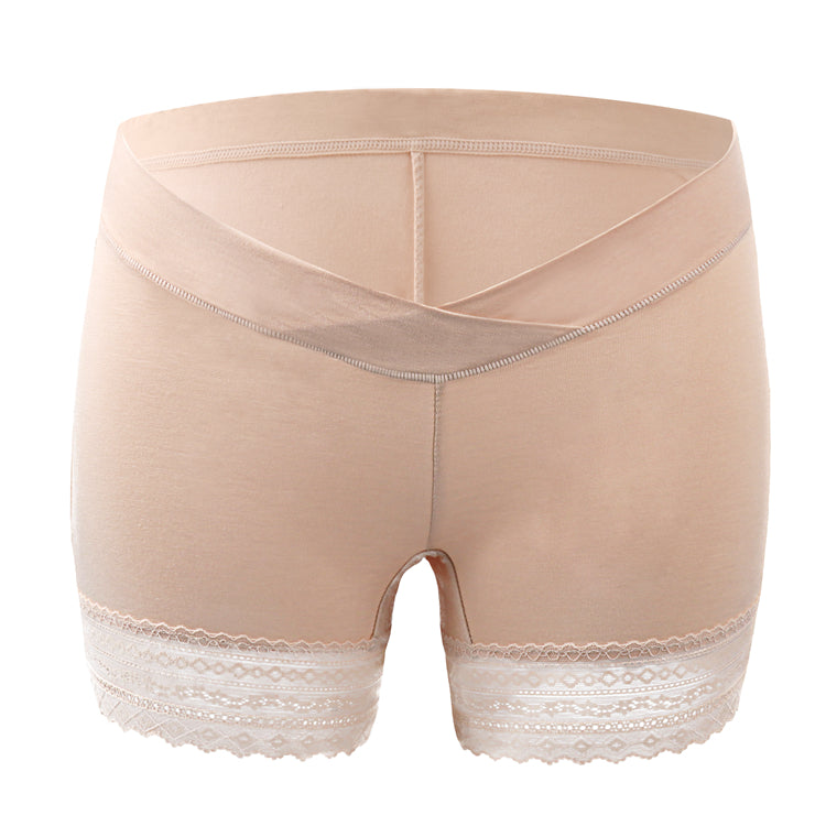 Women's Pregnancy Underwear Low Waist Safety Boyshort Cotton Lace Under Bump Belly Maternity Panties