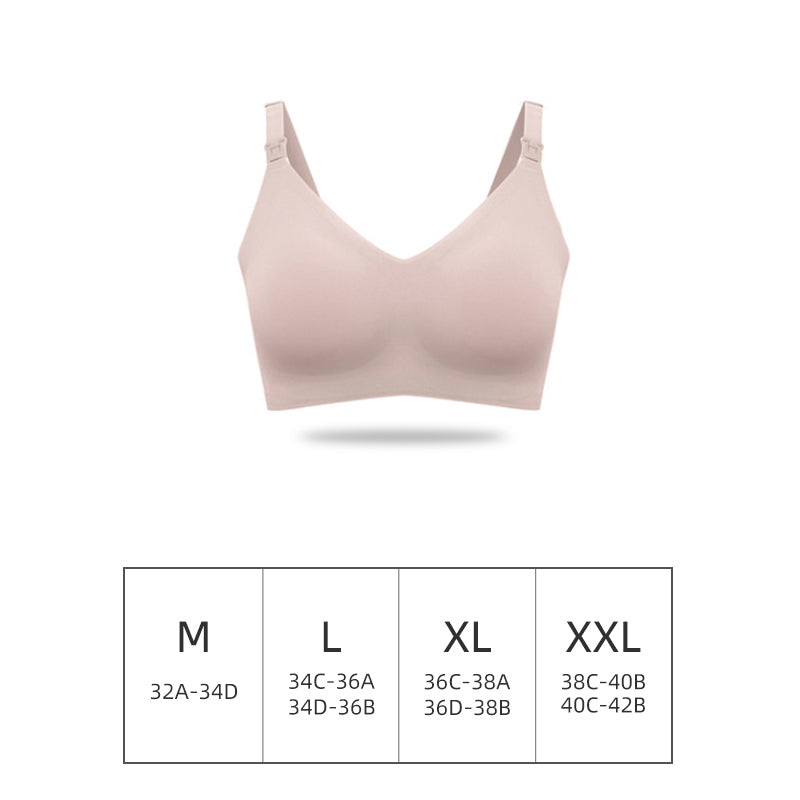 Women's Front Open Comfortable Breastfeeding Nursing Bra Laser Cutting Wire-free Maternity Bra Underwear