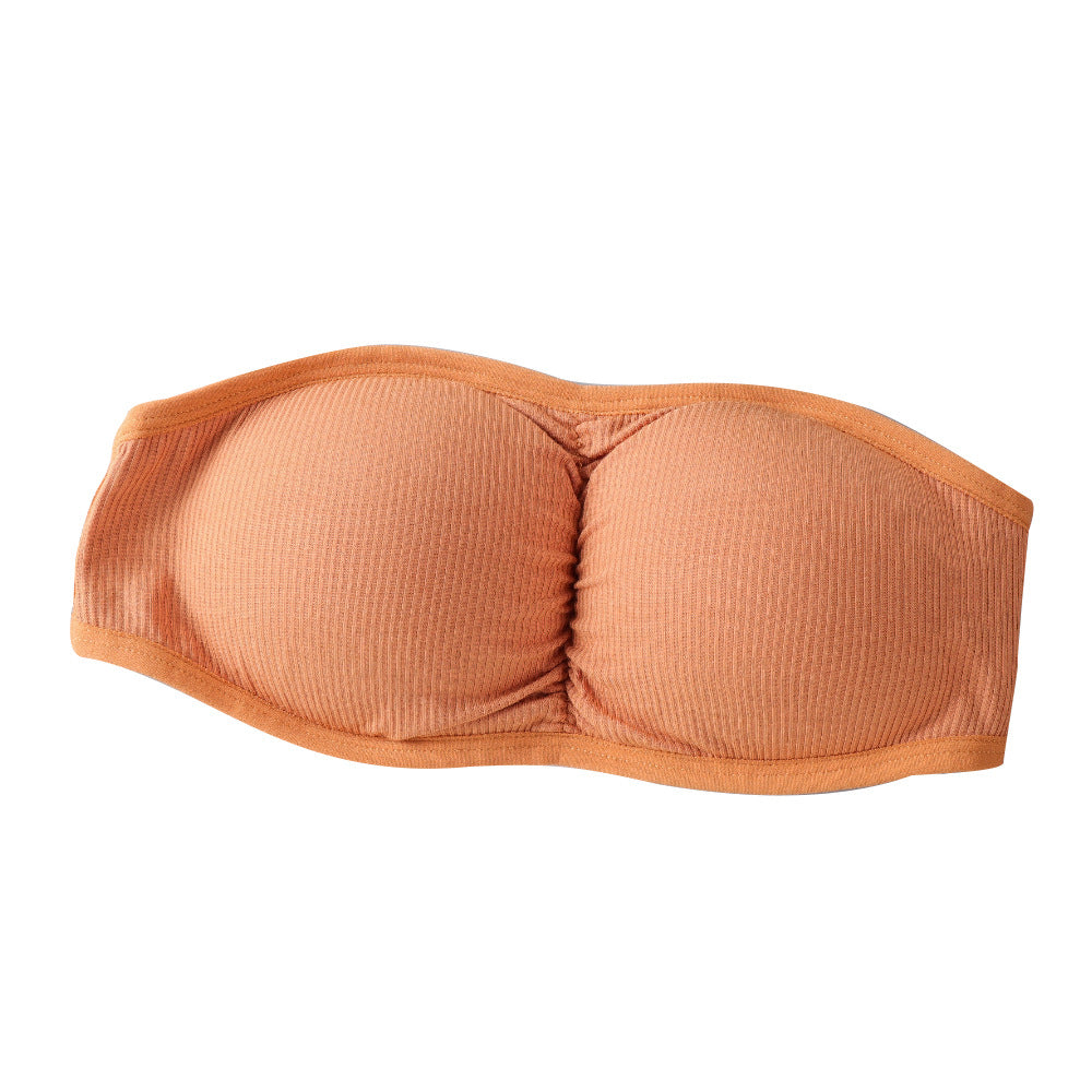 Summer Seamless Tube Top Underwear Backless Strapless Removable Padded Bra Women's Breathable Bandeau Crop Top