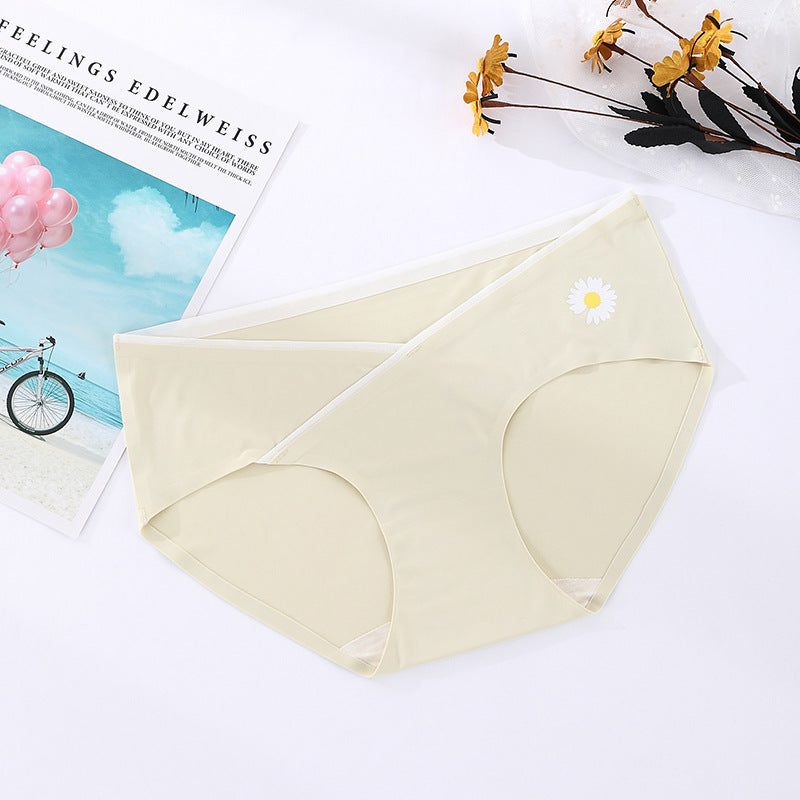 Laser Cutting Pregnant Women's Underwear Breathable Maternity Panties Criss-cross Belly Support Pregnancy Briefs Big Size