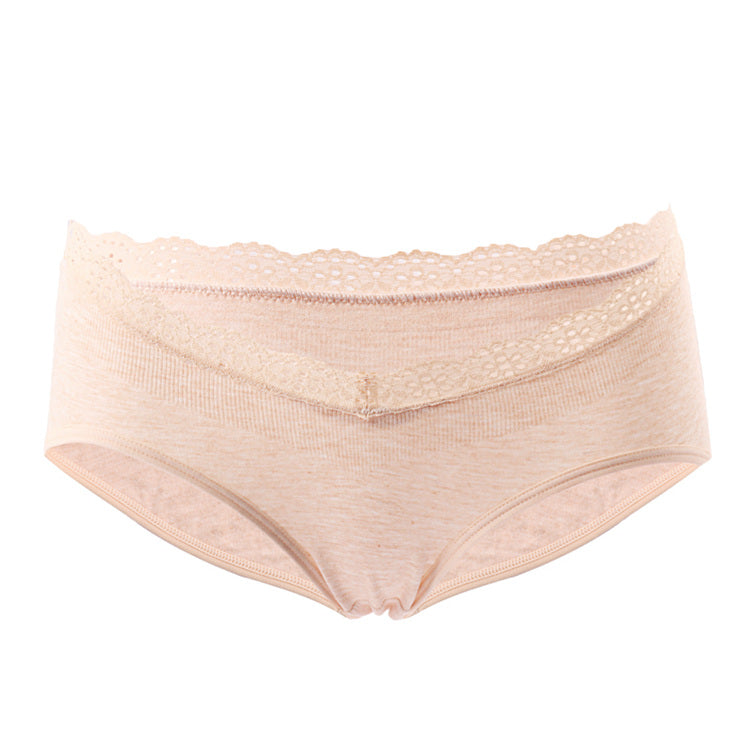 Comfortable cotton seamless lace low waist pregnant women's briefs butt lifter maternity panties