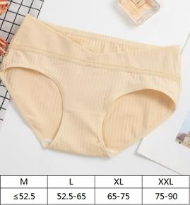 Generic pregnant postpartum women's U shape low waist underwear breathable cotton silk under bump maternity panties