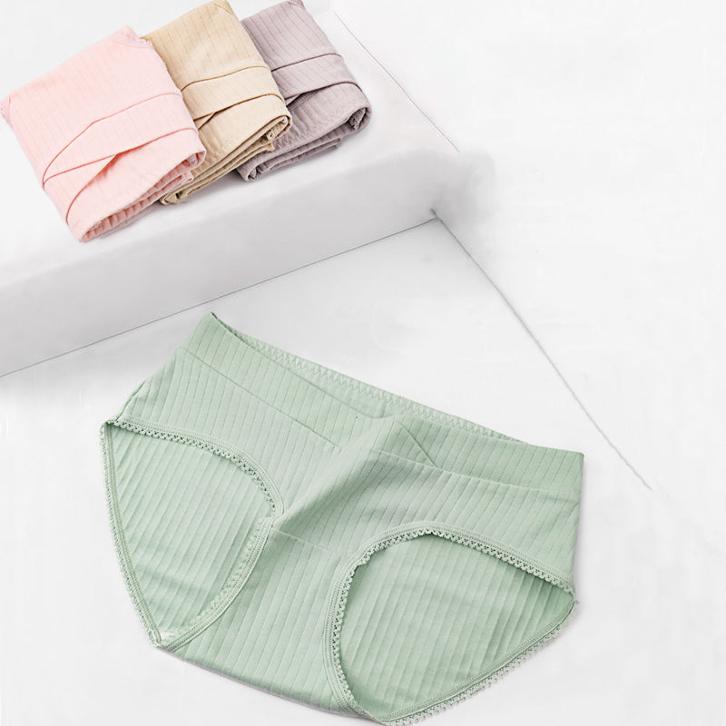 Cotton pregnant underwear postpartum lace criss cross waist under bump underpants plus size maternity panties