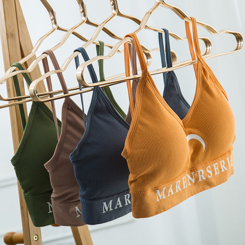 High Quality Fitness Padded Backless Bras Moon Print Seamless Workout Yoga Bra for Women
