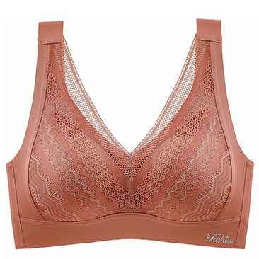 New Lace Vest Push Up Bra One-Piece Solid Color Comfortable Latex Underwear Women's Beauty Back Bras Wireless