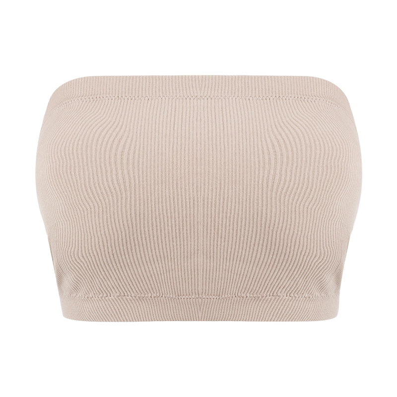 High Quality Women's Seamless Bandeau Crop Tube Top Bra Wire-Free Soft Strapless Padded Bra