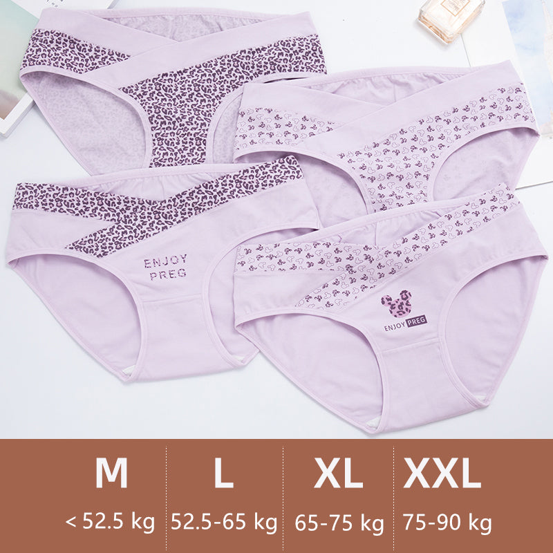 Wholesale 4 Pieces Women Cotton Low Waist Front Criss-Cross Pregnancy Panties Under Bump Maternity Underpants Postpartum Briefs