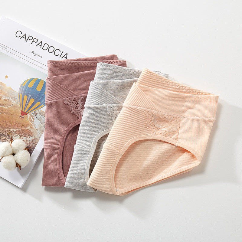 Low Waist Cotton Women Pregnancy Panties Under The Bump Lace Postpartum Briefs Criss-cross Maternity Underwear