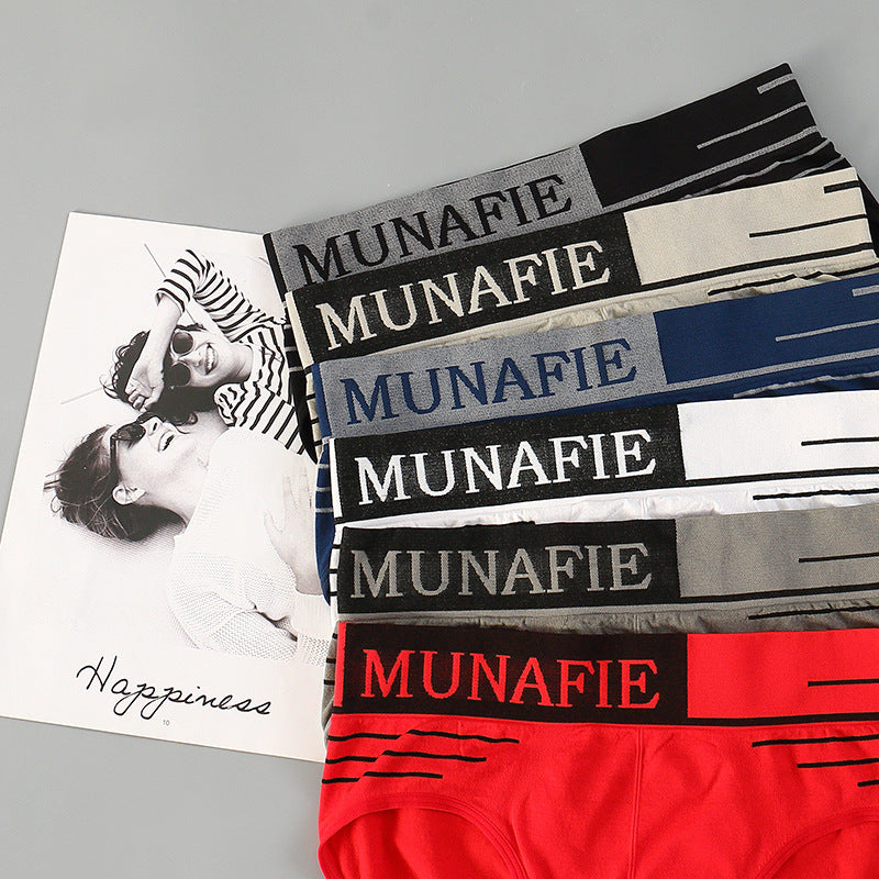 Men Comfortable Underwear Boxer Briefs Men's Bikini Briefs Seamless Letters Print Boxer Shorts Male Mid-waist Panties