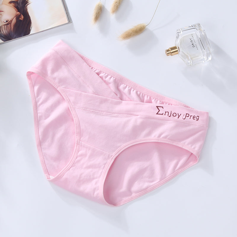 Low Waist CROSS-CRISS Cotton Women Pregnancy Panties Under The Bump Postpartum Briefs Maternity Underwear