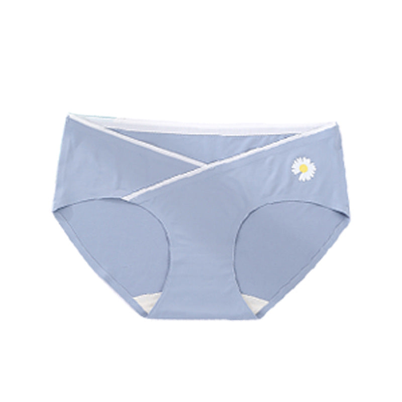 Laser Cutting Pregnant Women's Underwear Breathable Maternity Panties Criss-cross Belly Support Pregnancy Briefs Big Size
