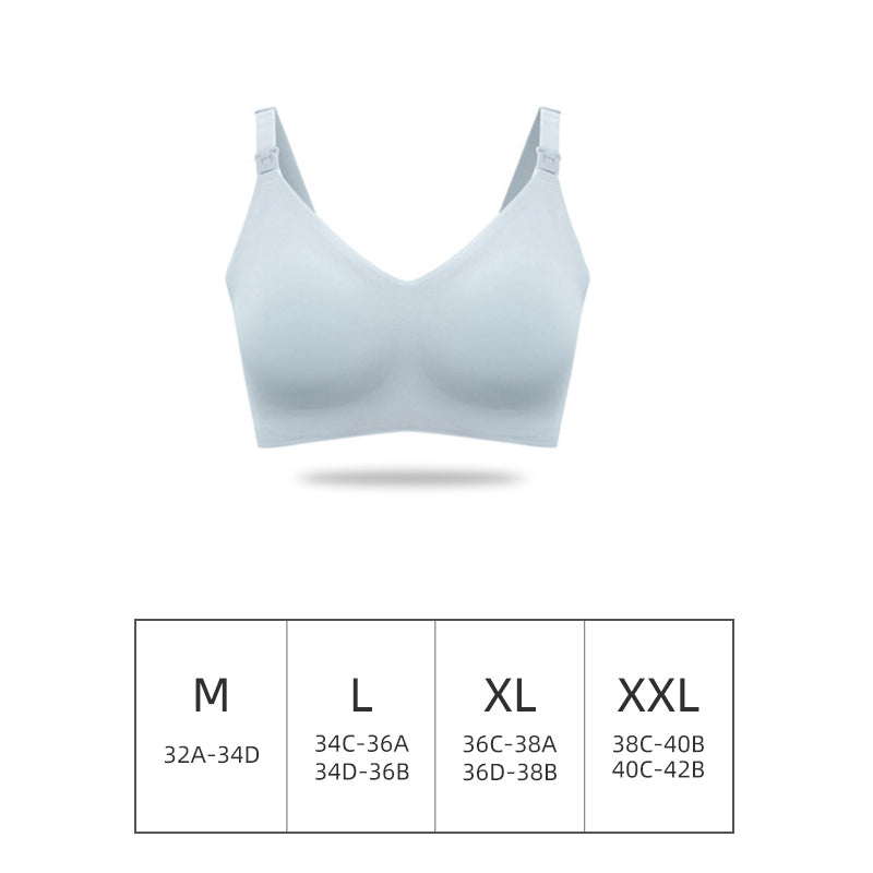 Women's Front Open Comfortable Breastfeeding Nursing Bra Laser Cutting Wire-free Maternity Bra Underwear