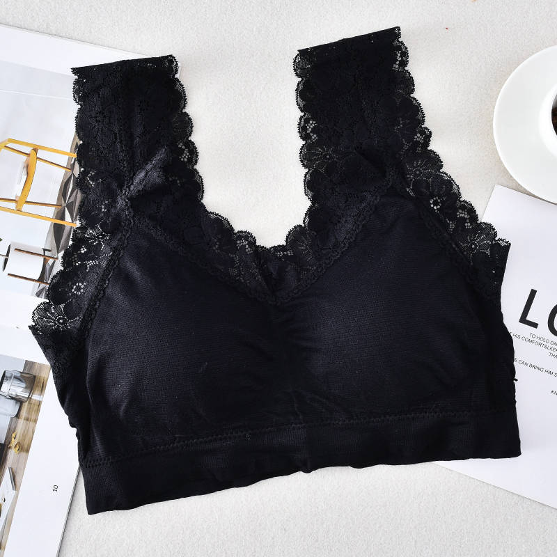 Seamless girls wireless bra ladies removable padded sleep bra lace bralette women elastic push up wholesale soft brassiere
