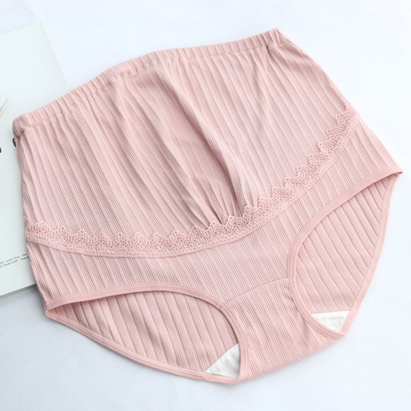 Breathable adjustable high waist pregnancy panties cotton ribbed pregnant briefs over the bump plus size maternity panties