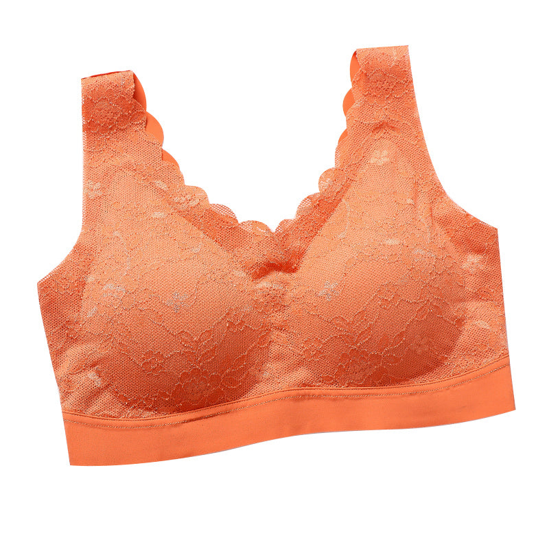 Wholesale Factory Price High Quality Comfortable Lace Bra Women Wireless Natural Latex Cup Vest Bralette Padded