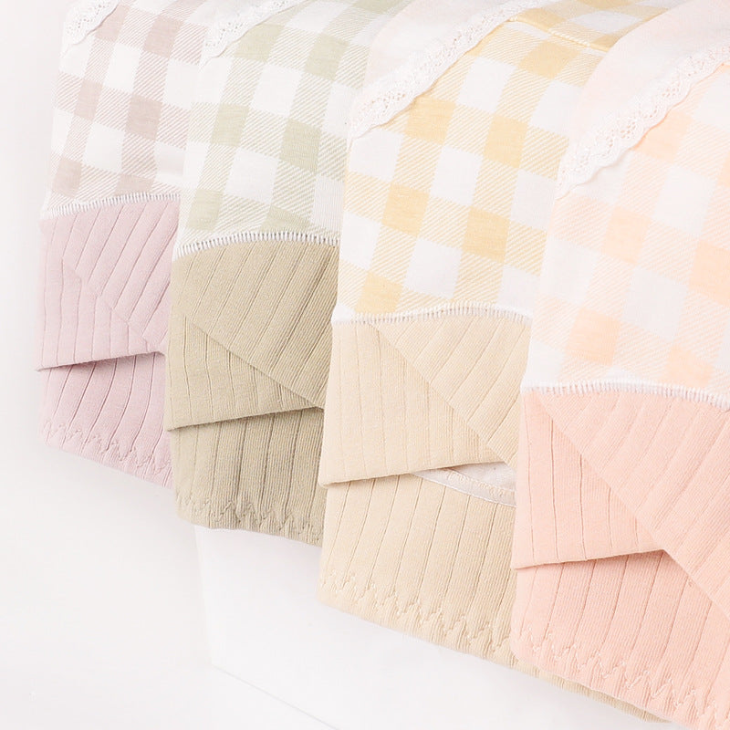 New Pregnant Women's Underwear Plaid Low-waist Breathable Pregnancy Maternity Panties Belly Support Briefs