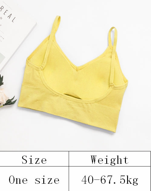 U back Removable padded chest sports Tube Top Wrapped Chest Girl Lady Vest Sexy Seamless Sport Bra