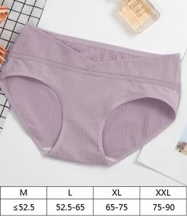 Generic pregnant postpartum women's U shape low waist underwear breathable cotton silk under bump maternity panties