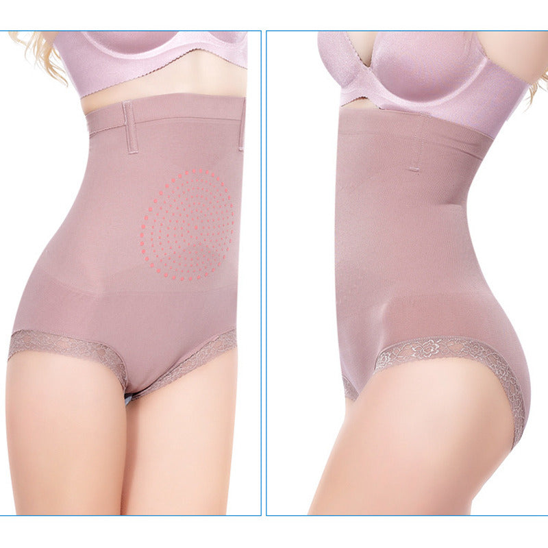 Ladies soft nylon shaping underwear sexy lace high waist shaping panties