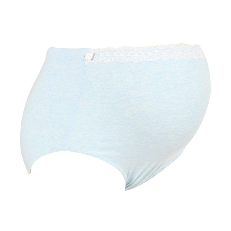 Plus Size Adjustable High Waist Pregnancy Panties Cotton Lace Pregnant Briefs Over the Bump Breathable Maternity Panties