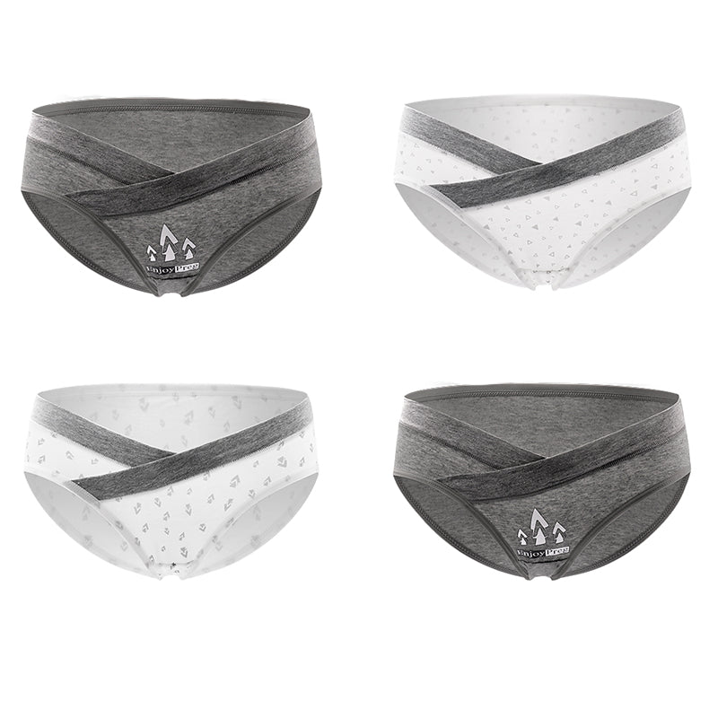 4 Pieces Per Set Women Cotton Low Waist Front CROSS-CRISS Pregnancy Panties Under Bump Maternity Underpants Postpartum Briefs