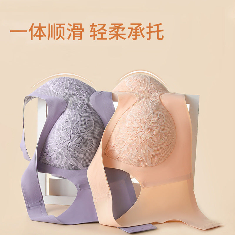 Wholesale Women Comfortable One-Piece Padded Everyday Underwear Ladies Sexy Lace High-Quality Natural Latex Cup Bra
