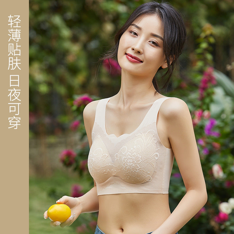 2022 New No Empty Cup No Trace Bra No Steel Ring To Receive Auxiliary Breasts on The Support Underwear Women's Small Bra Gathere