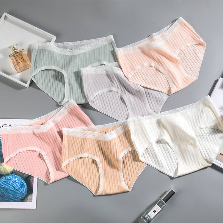 Summer new one-piece lace pregnant underwear low waist cotton ribbed large size maternity briefs