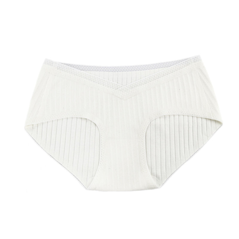Summer new one-piece lace pregnant underwear low waist cotton ribbed large size maternity briefs
