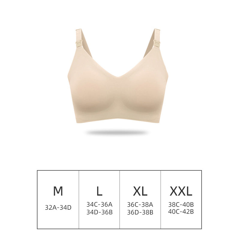 Women's Front Open Comfortable Breastfeeding Nursing Bra Laser Cutting Wire-free Maternity Bra Underwear